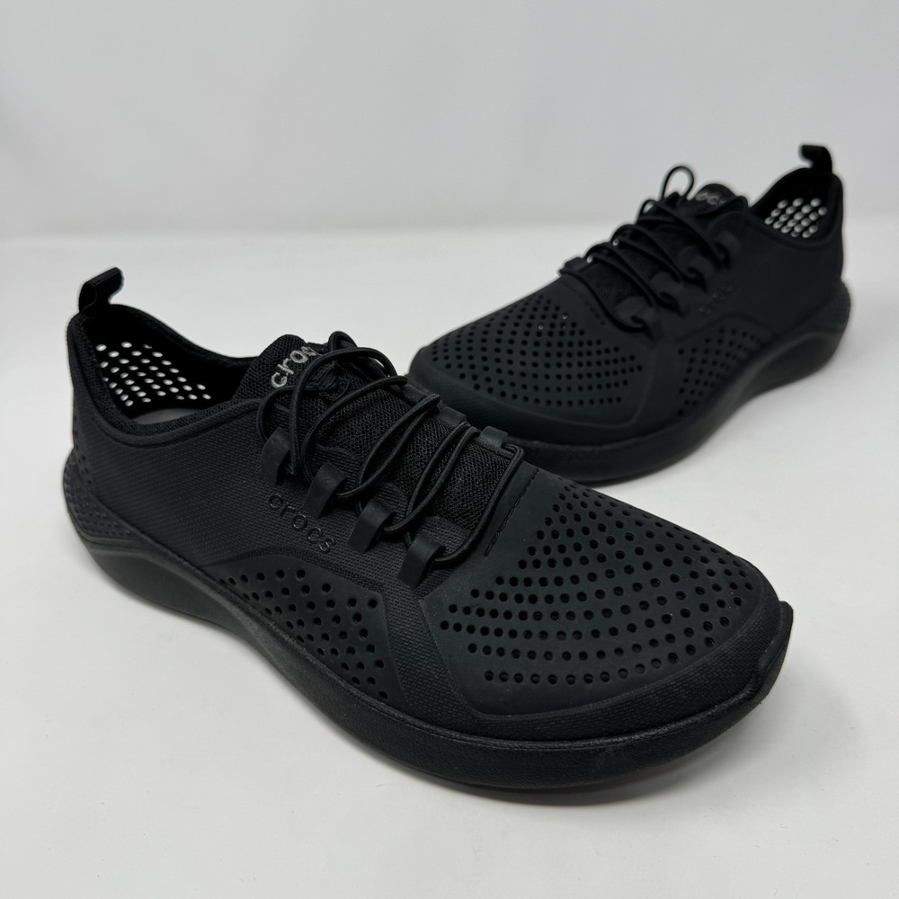 Crocs LiteRide Pacer Shoes Black 206011 Athletic Sneakers Kids Size J5 - Picture 1 of 12